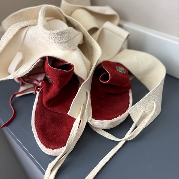 Authentic Women's Native American Style Legging Wrap Moccasins W/ Thick sole - Picture 2 of 7